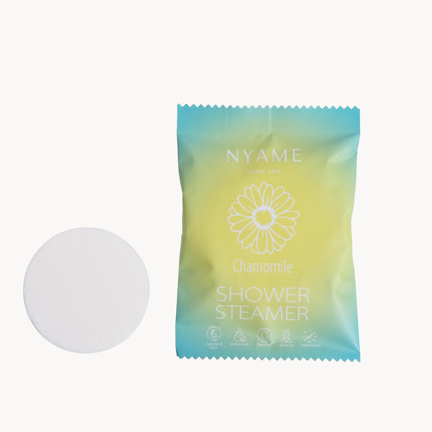 Nyame Kamilka 30 g – šumivá tableta do sprchy s harmančekovým olejom